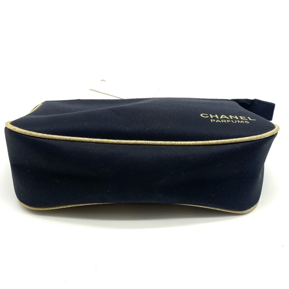 CHANEL Parfums Black and Gold Trim Makeup Cosmetics Toiletry Pouch Bag Small - Picture 5 of 5